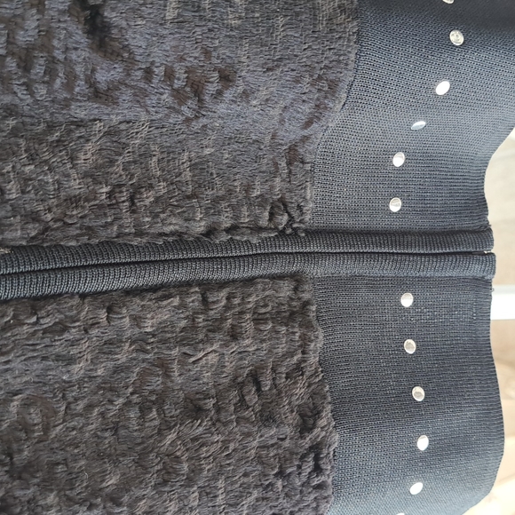 Ming Wang Jackets & Coats Ming Wang Grommet Stud Zip Front Knit